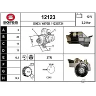 Стартер EAI 121 23 12123 Opel Vectra (C) 3 Универсал 3.0 V6 CDTI (F35) 177 л.с. 2003 – 2005 123ST21