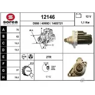 Стартер EAI 12146 146ST21 12 146 Seat Ibiza (6J5, 6P1) 4 Хэтчбек 1.4 TSI 150 л.с. 2009 – 2025