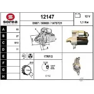 Стартер EAI 12147 147ST21 121 47 Audi A4 (B8) 4 Седан 1.8 Tfsi 160 л.с. 2007 – 2012