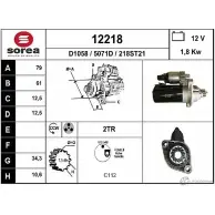 Стартер EAI 122 18 Volkswagen Arteon (3H7) 1 Хэтчбек 2.0 TDI 150 л.с. 2017 – 2024 12218 218ST21