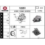Стартер EAI 12251 1 2251 Chrysler Voyager 3 (GS) 1995 – 2000 251ST21