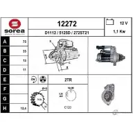 Стартер EAI Honda Accord 8 (CU) Седан 2.0 i (CU1) 156 л.с. 2008 – 2015 12 272 12272 272ST21