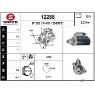 Стартер EAI 12288 122 88 Mercedes A-Class (W176) 3 Хэтчбек 2.1 A 220 d (1703) 177 л.с. 2015 – 2024 288ST21