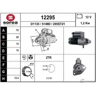 Стартер EAI 295ST21 12 295 12295 Jeep Grand Cherokee (ZJ, ZG) 1 Внедорожник 5.2 4x4 (Z) 212 л.с. 1995 – 1999