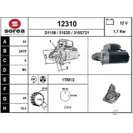 Стартер EAI 12 310 Opel Meriva (B) 2 Минивэн 1.3 CDTI (75) 95 л.с. 2010 – 2014 12310 310ST21