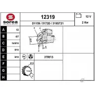 Стартер EAI Ford Focus 3 (CB8) Хэтчбек 2.0 TDCi ST 185 л.с. 2014 – 2024 123 19 319ST21 12319