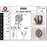 Генератор EAI 55888 Renault Espace (JS63) 2 Минивэн 55888 2 299A