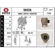 Генератор EAI Audi A6 (C4) 1 1994 – 1997 526ST65 29 91A 56526