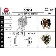 Генератор EAI 30 71A Renault Twingo (C06) 1 Хэтчбек 1.2 16V (C06C. C06D. C06K) 75 л.с. 2001 – 2007 56606 56606