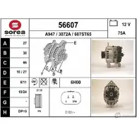 Генератор EAI 56607 Renault Megane (DA) 1 Купе 2.0 i 109 л.с. 1999 – 2003 56607 30 72A