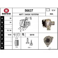 Генератор EAI 56637 34 43A 56637 Mercedes C-Class (S202) 1 Универсал 2.0 C 200 T D (2080) 88 л.с. 1996 – 2001