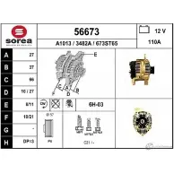 Генератор EAI 56673 Renault Megane 1 (BA, JA, EA, DA, LA) 1995 – 2002 34 82A 56673