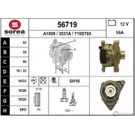 Генератор EAI 56719 Opel Astra (G) 2 Хэтчбек 1.2 16V (F08. F48) 75 л.с. 2000 – 2005 35 31A 56719