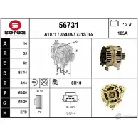 Генератор EAI 56731 354 3A Ford Mondeo 2 (GD, BNP) Универсал 1.6 i 16V 95 л.с. 1998 – 2000 56731