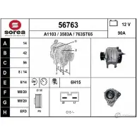 Генератор EAI Volkswagen Passat (B3-B4) 2 Седан 56763 358 3A 56763