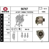 Генератор EAI 358 8A Ford Scorpio 2 (FE, GFR, GGR) Универсал 2.9 i 24V 207 л.с. 1994 – 1998 56767 56767
