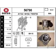 Генератор EAI 361 5A Bmw 5 (E61) 5 Универсал 2.5 525 i 192 л.с. 2004 – 2010 56790 56790