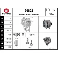 Генератор EAI Fiat Scudo (220) 1 Универсал 2.0 JTD 16V 109 л.с. 1999 – 2006 3628 A 56802 56802