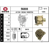 Генератор EAI Volkswagen Golf Plus (5M1, 521) 1 Хэтчбек 2.0 TDI 136 л.с. 2005 – 2013 56808 363 4A 56808