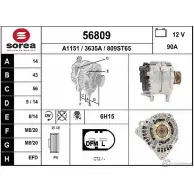 Генератор EAI 3 635A Skoda Fabia (5J) 2 Универсал 1.4 86 л.с. 2007 – 2014 56809 56809