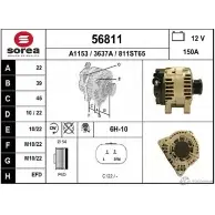 Генератор EAI Peugeot 206 1 (2AC) Хэтчбек 1.4 HDi eco 70 68 л.с. 2001 – 2024 56811 3637 A 56811