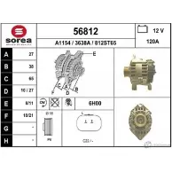 Генератор EAI 56812 Renault Megane (DA) 1 Купе 2.0 i 109 л.с. 1999 – 2003 56812 36 38A