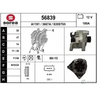 Генератор EAI Bmw 5 (E61) 5 Универсал 2.5 525 i 192 л.с. 2004 – 2010 56839 366 7A 56839