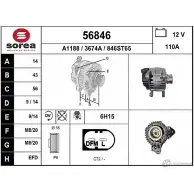 Генератор EAI Seat Ibiza (6L1) 3 Хэтчбек 2.0 116 л.с. 2002 – 2009 56846 56846 367 4A