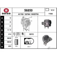 Генератор EAI 56850 56850 Volkswagen Golf Plus (5M1, 521) 1 Хэтчбек 2.0 TDI 136 л.с. 2005 – 2013 36 78A