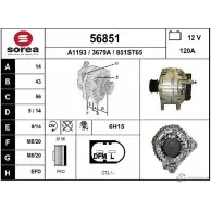 Генератор EAI Volkswagen Golf 5 (1K1) Хэтчбек 2.0 TDI 140 л.с. 2004 – 2008 56851 56851 36 79A