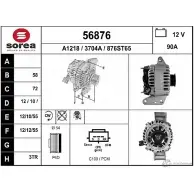 Генератор EAI 56876 370 4A 56876 Ford Mondeo 3 (GE, BWY) Универсал