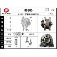 Генератор EAI Renault Laguna (KG) 2 Универсал 3.0 V6 24V (KG0D) 207 л.с. 2001 – 2007 37 08A 56880 56880