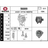 Генератор EAI 56889 3717 A Opel Astra (H) 3 Универсал 1.6 LPG (L35) 116 л.с. 2009 – 2010 56889