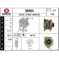 Генератор EAI Renault Espace (JK0) 4 Минивэн 3.5 V6 (JK00. JK0F. JK0P. JK0S. JK0W) 241 л.с. 2002 – 2025 372 2A 56894 56894