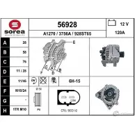 Генератор EAI 3 756A Bmw Z4 (E85) 1 Кабриолет 2.5 i 192 л.с. 2003 – 2005 56928 56928