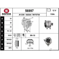 Генератор EAI 56997 Ford Fusion 1 (CBK, JU) Хэтчбек 1.4 TDCi 68 л.с. 2002 – 2012 3825 A 56997
