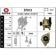 Генератор EAI Fiat Stilo (192) 1 2001 – 2010 013S T75 3841A 57013