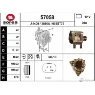 Генератор EAI Citroen Berlingo 2 (B9, PF2) Минивэн 1.6 HDi 90 92 л.с. 2010 – 2024 0 58ST75 57058 3886A