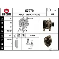 Генератор EAI Fiat Ducato (244) 2 Автобус 2.8 JTD 145 л.с. 2004 – 2006 57079 079 ST75 3907A