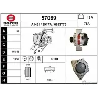Генератор EAI 57089 3917A SsangYong Korando 089 ST75