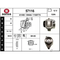 Генератор EAI 3944A 57116 116S T75 2802749