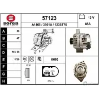 Генератор EAI 57123 Smart Cabrio (450) 1 2000 – 2004 3951A 1 23ST75