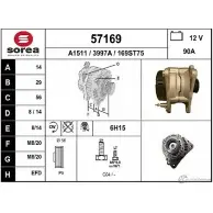 Генератор EAI Audi A4 (B5) 1 Универсал 1.9 Tdi 75 л.с. 1996 – 2001 16 9ST75 57169 3997A