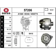 Генератор EAI Citroen C5 2 (RC, PF3) Хэтчбек 3.0 V6 (RCxFUF) 207 л.с. 2004 – 2025 4034A 57206 2 06ST75