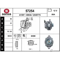 Генератор EAI 4083A 25 4ST75 57254 Suzuki Swift (FZ, NZ) 3 2010 – 2016