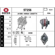 Генератор EAI Mitsubishi Colt 6 (Z3, Z2) Хэтчбек 1.3 LPG 95 л.с. 2004 – 2012 256 ST75 4085A 57256