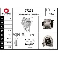 Генератор EAI Audi A5 (8T) 1 2007 – 2017 4092A 57263 263ST 75