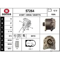 Генератор EAI Audi A8 (D3) 2 Седан 4.2 Quattro 335 л.с. 2002 – 2010 57264 264 ST75 4093A