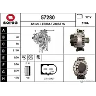 Генератор EAI 28 0ST75 4109A Mercedes C-Class (C204) 3 Купе 1.8 C 180 (2049) 156 л.с. 2011 – 2025 57280