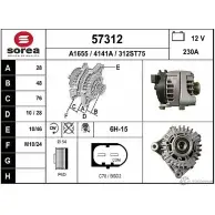 Генератор EAI 4141A Bmw X3 (F25) 2 Кроссовер 2.0 xDrive 20 d 184 л.с. 2010 – 2014 57312 31 2ST75